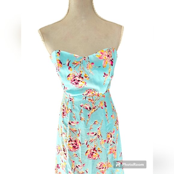 Lioness | Spring Floral Dress w corset lining Strapless & 2 splits | Size S - XS - Picture 3 of 3